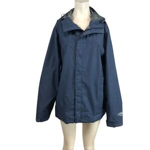 Columbia Omni-Tech Rain Jacket Womens Small Navy Blue Waterproof Hooded Shell